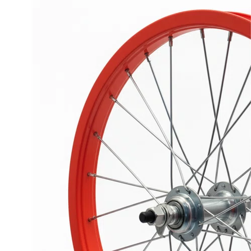 Roda Dianteira Aro 16 De Alumínio Laranja Neon Para Bicicleta Infantil