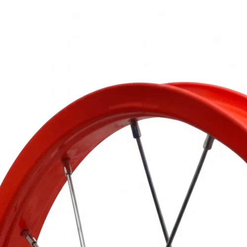 Roda Dianteira Aro 16 De Alumínio Laranja Neon Para Bicicleta Infantil