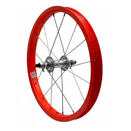 Roda Dianteira Aro 16 De Alumínio Laranja Neon Para Bicicleta Infantil