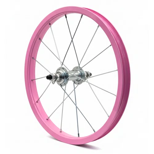 Roda Dianteira Aro 16 De Alumínio Rosa Bebê Para Bicicleta Infantil