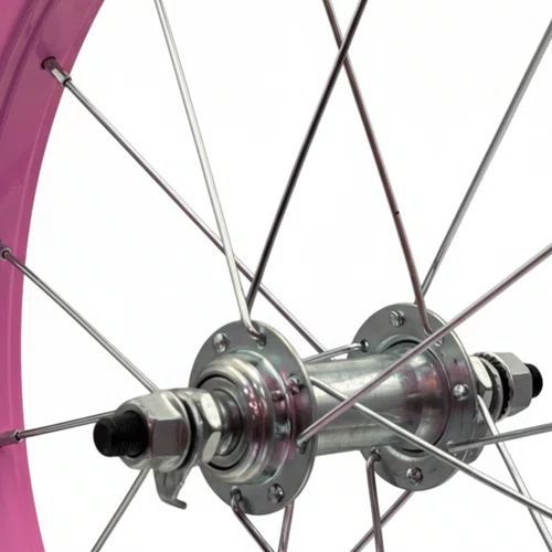 Roda Dianteira Aro 16 De Alumínio Rosa Bebê Para Bicicleta Infantil