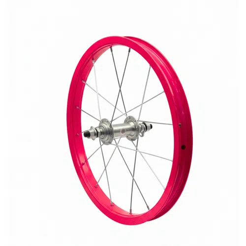 Roda Dianteira Aro 16 De Alumínio Rosa Neon Para Bicicleta Infantil