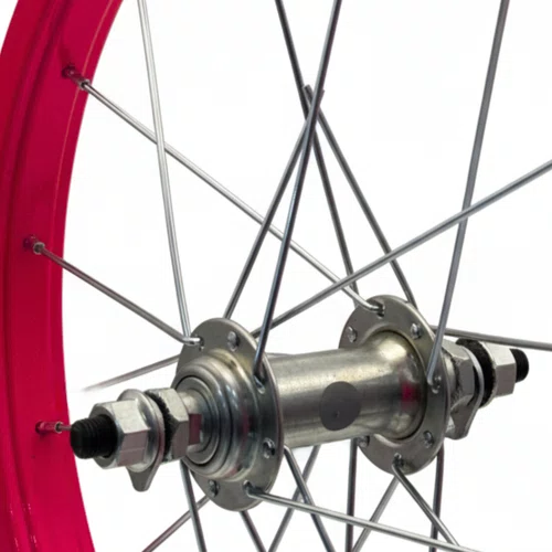 Roda Dianteira Aro 16 De Alumínio Rosa Neon Para Bicicleta Infantil