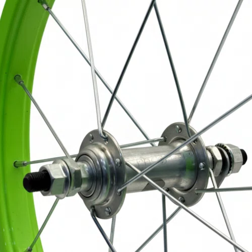 Roda Dianteira Aro 16 De Alumínio Verde Neon Para Bicicleta Infantil