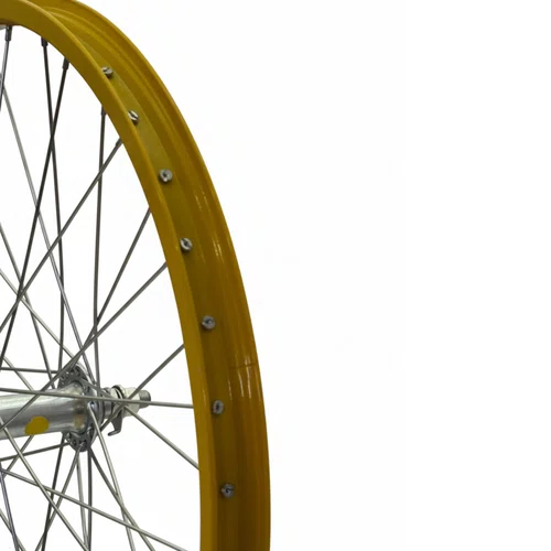 Roda Dianteira Aro 20 De Aluminio Amarela Cubo Esferado