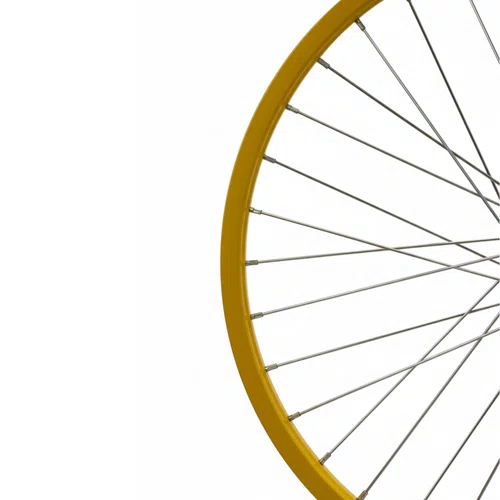 Roda Dianteira Aro 20 De Aluminio Amarela Cubo Esferado