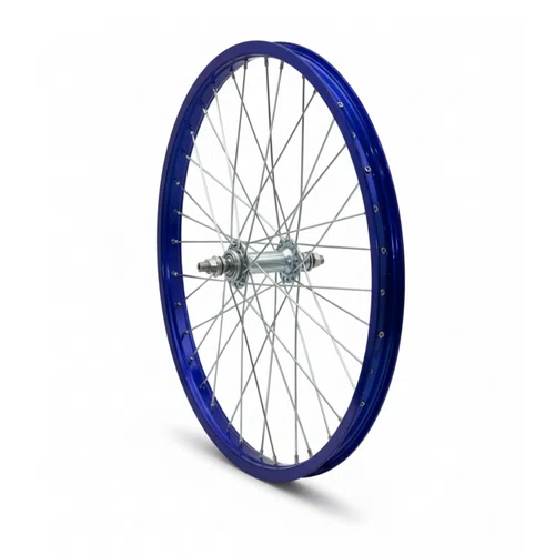 Roda Dianteira Aro 20 De Aluminio Azul Cubo Esferado