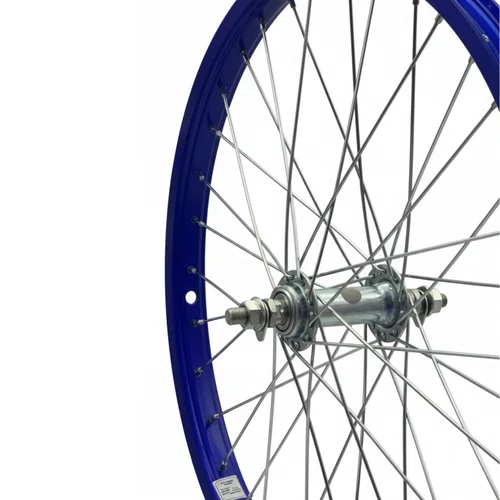 Roda Dianteira Aro 20 De Aluminio Azul Cubo Esferado