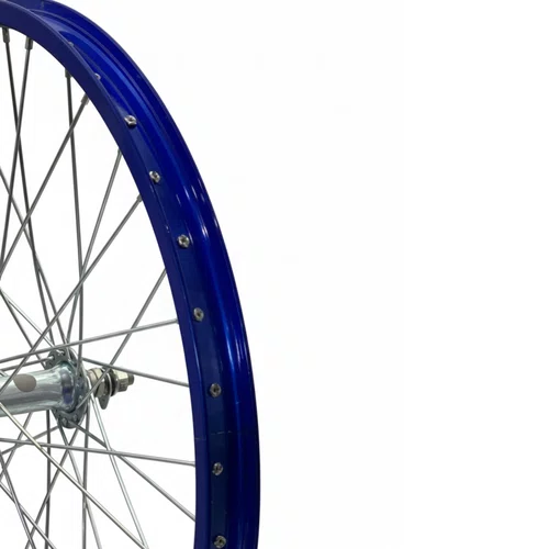 Roda Dianteira Aro 20 De Aluminio Azul Cubo Esferado
