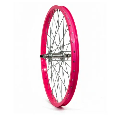 Roda Dianteira Aro 20 De Aluminio Rosa Neon Cubo Esferado