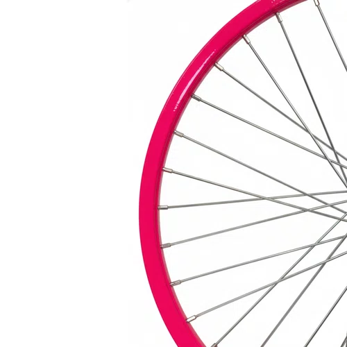Roda Dianteira Aro 20 De Aluminio Rosa Neon Cubo Esferado