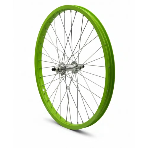 Roda Dianteira Aro 20 De Aluminio Verde Neon Cubo Esferado