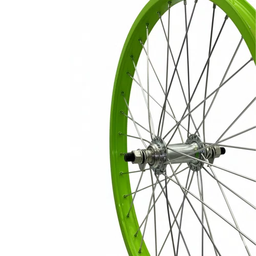 Roda Dianteira Aro 20 De Aluminio Verde Neon Cubo Esferado