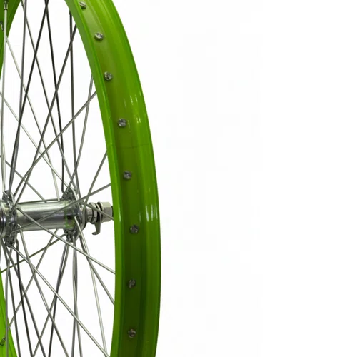 Roda Dianteira Aro 20 De Aluminio Verde Neon Cubo Esferado