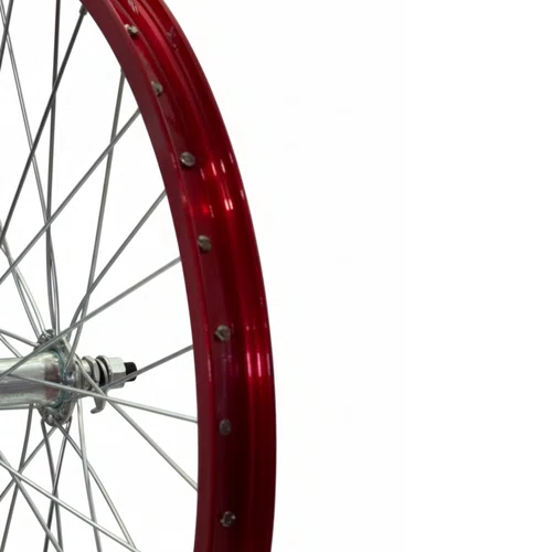 Roda Dianteira Aro 20 De Aluminio Vermelho Cubo Esferado