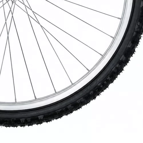 Roda Dianteira A24 Alumínio Natural Pneus + Câmaras de Ar