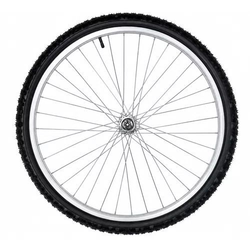 Roda Dianteira A24 Alumínio Natural Pneus + Câmaras de Ar