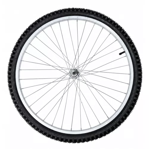 Roda Dianteira A26 Alumínio Natural Pneus + Câmaras de Ar