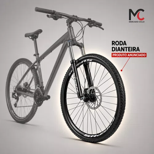 Roda Dianteira Aro 26 MTB Aero Disco 36 Raios Cubo Ferro