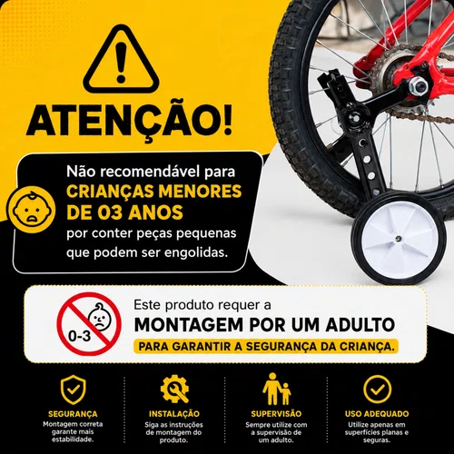Rodinha Lateral Bicicleta Absolute Kids Aro 16 20 24