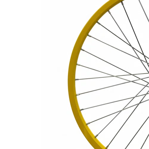 Roda Traseira Aro 20 De Aluminio Amarela Cubo Esferado