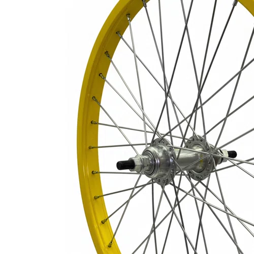 Roda Traseira Aro 20 De Aluminio Amarela Cubo Esferado
