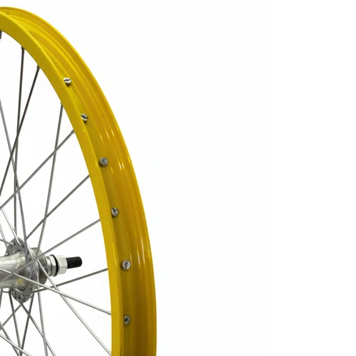 Roda Traseira Aro 20 De Aluminio Amarela Cubo Esferado