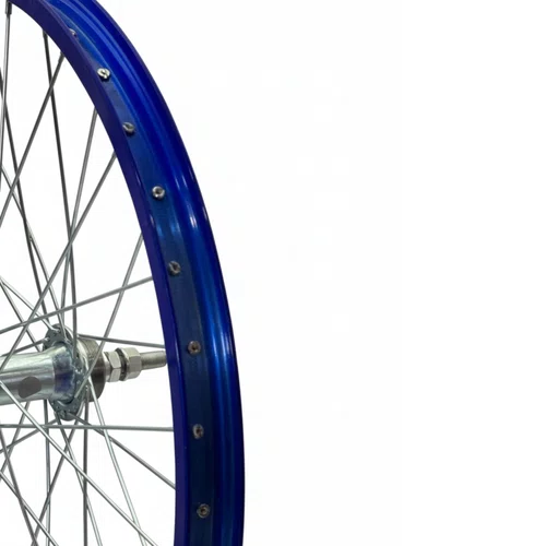 Roda Traseira Aro 20 De Aluminio Azul Cubo Esferado