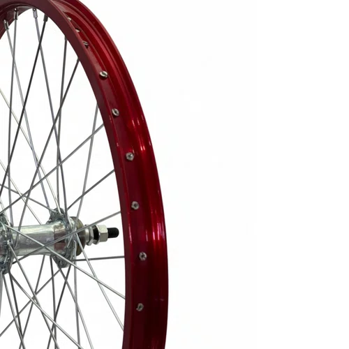 Roda Traseira Aro 20 De Aluminio Vermelha Cubo Esferado