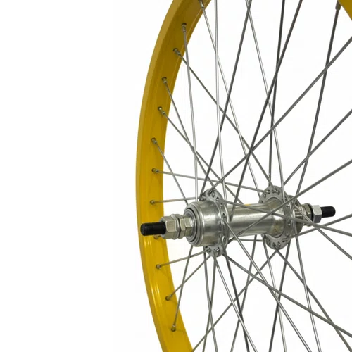 Rodas Dianteira e Traseira Aro 20 Aluminio Amarelo Cubo Aço