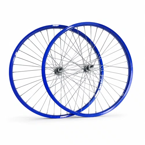 Rodas Dianteira e Traseira Aro 26 Aluminio Azul Raio Grosso