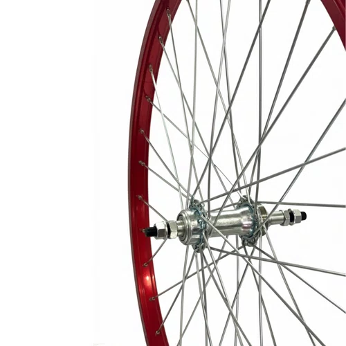 Rodas Dianteira e Traseira Aro 26 Aluminio Vermelho Raio Grosso