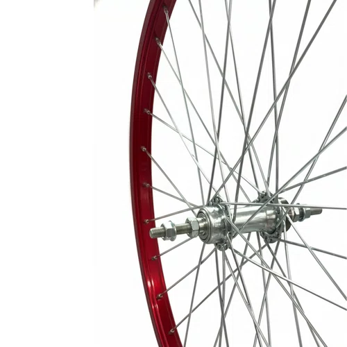 Rodas Dianteira e Traseira em Aluminio Vermelho Aro 26 Barra Circular V-Brake