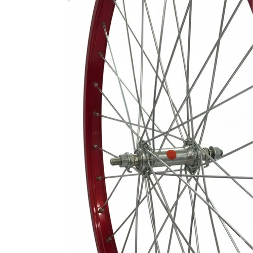 Rodas Dianteira e Traseira em Aluminio Vermelho Aro 26 Barra Circular V-Brake
