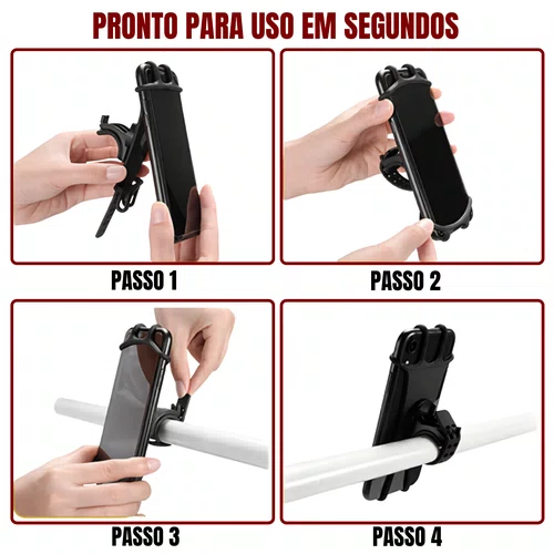 SUPORTE CELULAR BIKE SILICONE PRETO