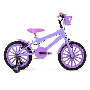 Bicicleta 16 Feminina Lilás Infantil Rodas Nylon Lilás