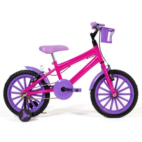 Bicicleta 16 Feminina Pink Infantil Rodas Nylon Lilás