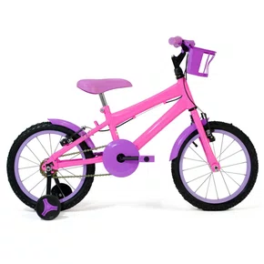 Bicicleta 16 Feminina Rosa Infantil Aro Aluminio Lilás