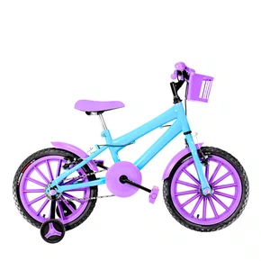 Bicicleta 16 Feminina Azul Claro Infantil Rodas Nylon Lilás