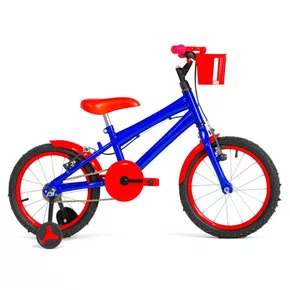 Bicicleta 16 Masculina Azul Infantil Aro Alumínio Vermelho