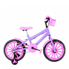 Bicicleta 16 Feminina Lilas Infantil Rodas Nylon Rosa
