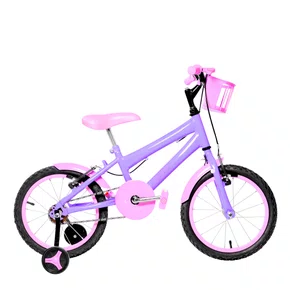 Bicicleta 16 Feminina Lilas Infantil Aro Alumínio Rosa