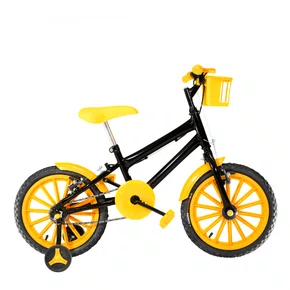 Bicicleta 16 Masculina Preta Infantil Rodas Nylon Amarelo