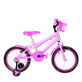 Bicicleta 16 Feminina Rosa Infantil Aro Alumínio Pink