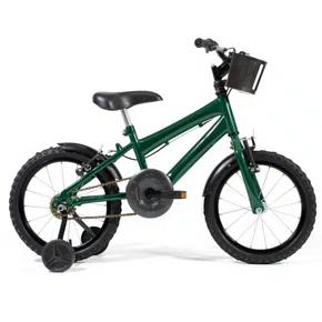 Bicicleta 16 Masculina Verde Escuro Infantil Aro Aluminio Preto