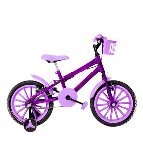 Bicicleta 16 Feminina Violeta Infantil Rodas Nylon Lílas