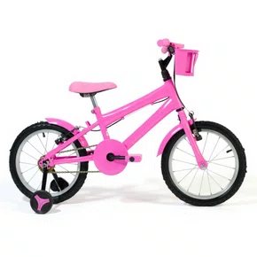 Bicicleta 16 Feminina Rosa Infantil Aro Alumínio