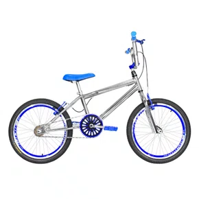 Bicicleta 20 Cromada Cross Aro Aero 20 Azul