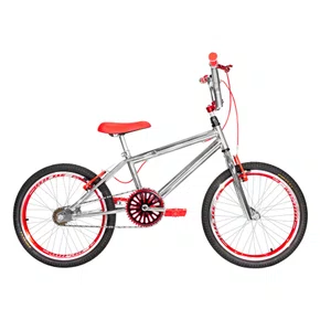Bicicleta 20 Cromada Cross Aro Aero 20 Vermelho