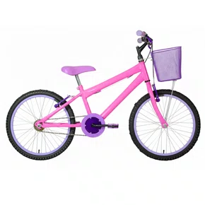 Bicicleta 20 Feminina Rosa Infantil Aro Alumínio Lilás